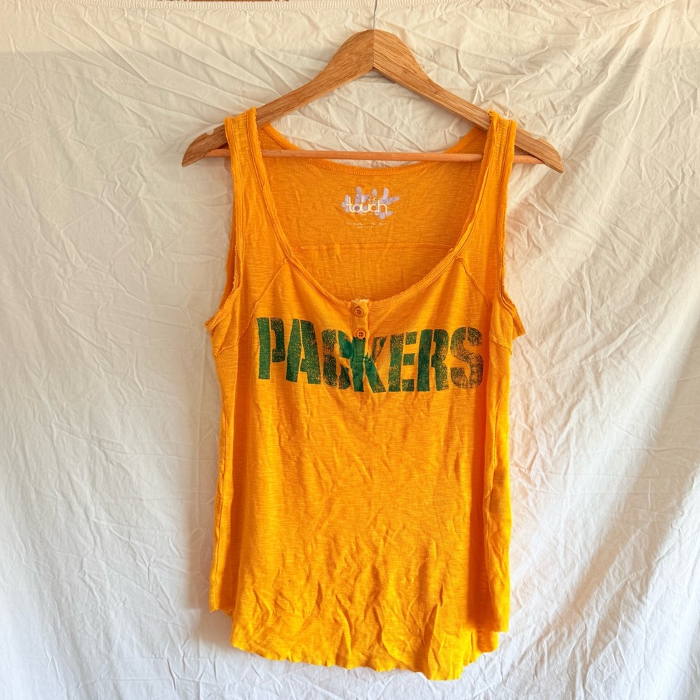 Yellow Green Bay Packers Tank Top